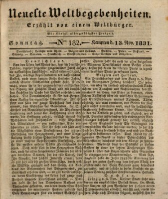 Neueste Weltbegebenheiten (Kemptner Zeitung) Sonntag 13. November 1831