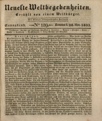 Neueste Weltbegebenheiten (Kemptner Zeitung) Samstag 26. November 1831