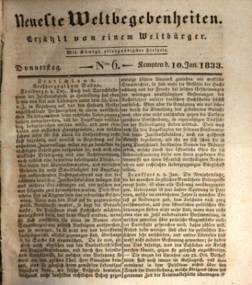 Neueste Weltbegebenheiten (Kemptner Zeitung) Donnerstag 10. Januar 1833