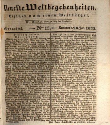 Neueste Weltbegebenheiten (Kemptner Zeitung) Samstag 26. Januar 1833