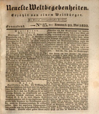 Neueste Weltbegebenheiten (Kemptner Zeitung) Samstag 25. Mai 1833