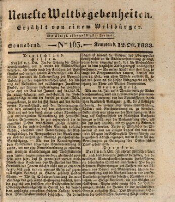 Neueste Weltbegebenheiten (Kemptner Zeitung) Samstag 12. Oktober 1833