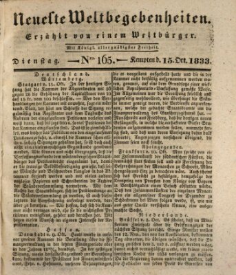 Neueste Weltbegebenheiten (Kemptner Zeitung) Dienstag 15. Oktober 1833