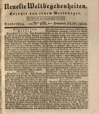 Neueste Weltbegebenheiten (Kemptner Zeitung) Donnerstag 17. Oktober 1833