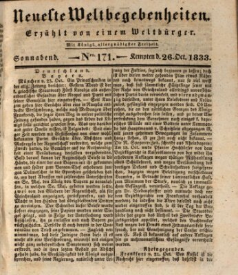 Neueste Weltbegebenheiten (Kemptner Zeitung) Samstag 26. Oktober 1833