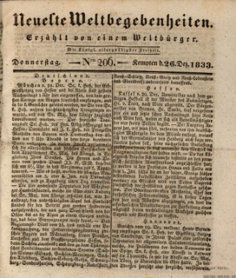 Neueste Weltbegebenheiten (Kemptner Zeitung) Donnerstag 26. Dezember 1833
