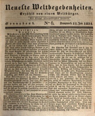 Neueste Weltbegebenheiten (Kemptner Zeitung) Samstag 11. Januar 1834