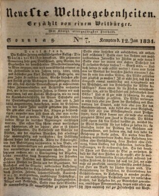 Neueste Weltbegebenheiten (Kemptner Zeitung) Sonntag 12. Januar 1834