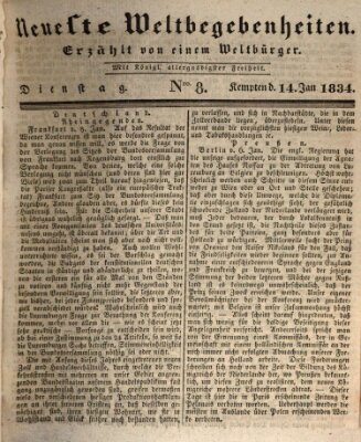 Neueste Weltbegebenheiten (Kemptner Zeitung) Dienstag 14. Januar 1834