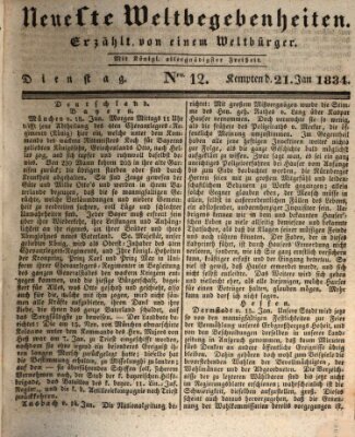 Neueste Weltbegebenheiten (Kemptner Zeitung) Dienstag 21. Januar 1834