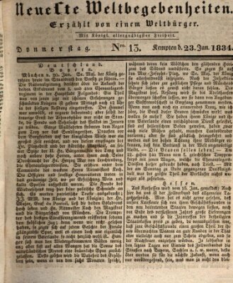 Neueste Weltbegebenheiten (Kemptner Zeitung) Donnerstag 23. Januar 1834