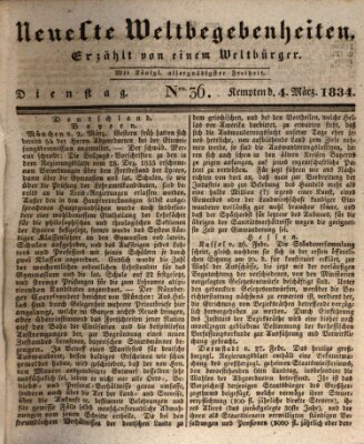 Neueste Weltbegebenheiten (Kemptner Zeitung) Dienstag 4. März 1834