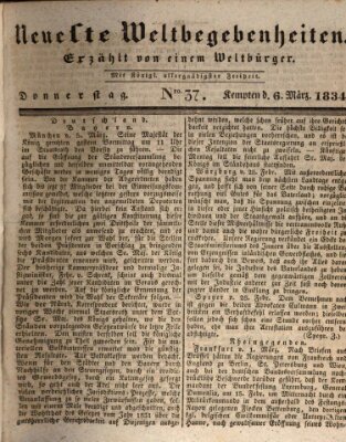 Neueste Weltbegebenheiten (Kemptner Zeitung) Donnerstag 6. März 1834