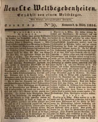 Neueste Weltbegebenheiten (Kemptner Zeitung) Sonntag 9. März 1834