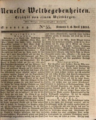 Neueste Weltbegebenheiten (Kemptner Zeitung) Sonntag 6. April 1834