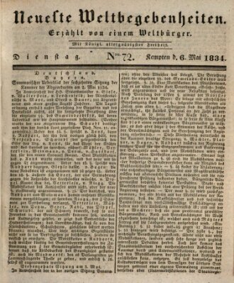 Neueste Weltbegebenheiten (Kemptner Zeitung) Dienstag 6. Mai 1834