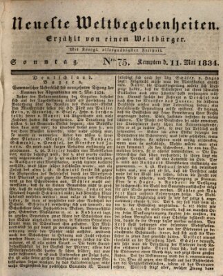 Neueste Weltbegebenheiten (Kemptner Zeitung) Sonntag 11. Mai 1834