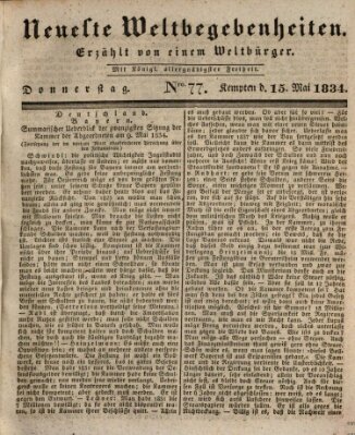 Neueste Weltbegebenheiten (Kemptner Zeitung) Donnerstag 15. Mai 1834