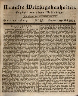 Neueste Weltbegebenheiten (Kemptner Zeitung) Donnerstag 29. Mai 1834