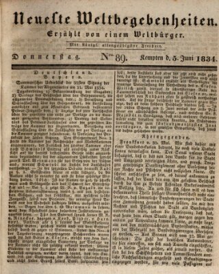 Neueste Weltbegebenheiten (Kemptner Zeitung) Donnerstag 5. Juni 1834