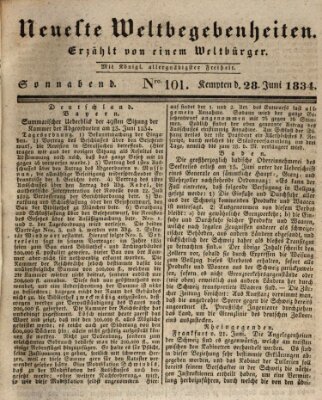 Neueste Weltbegebenheiten (Kemptner Zeitung) Samstag 28. Juni 1834