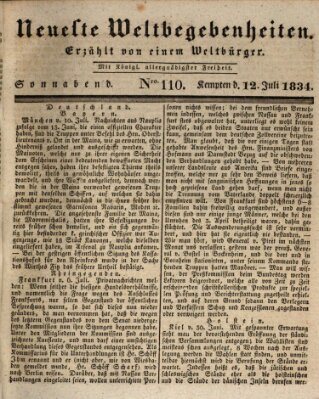 Neueste Weltbegebenheiten (Kemptner Zeitung) Samstag 12. Juli 1834