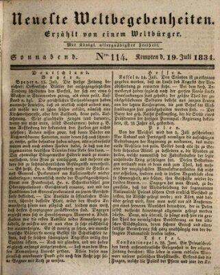 Neueste Weltbegebenheiten (Kemptner Zeitung) Samstag 19. Juli 1834