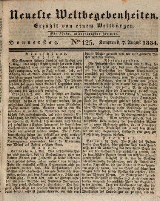 Neueste Weltbegebenheiten (Kemptner Zeitung) Donnerstag 7. August 1834