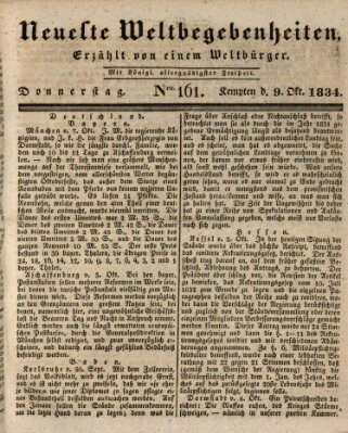 Neueste Weltbegebenheiten (Kemptner Zeitung) Donnerstag 9. Oktober 1834