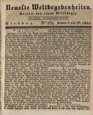 Neueste Weltbegebenheiten (Kemptner Zeitung) Dienstag 14. Oktober 1834