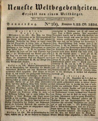 Neueste Weltbegebenheiten (Kemptner Zeitung) Donnerstag 23. Oktober 1834