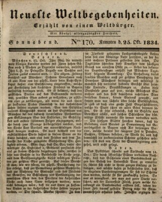 Neueste Weltbegebenheiten (Kemptner Zeitung) Samstag 25. Oktober 1834