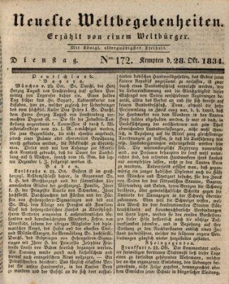 Neueste Weltbegebenheiten (Kemptner Zeitung) Dienstag 28. Oktober 1834