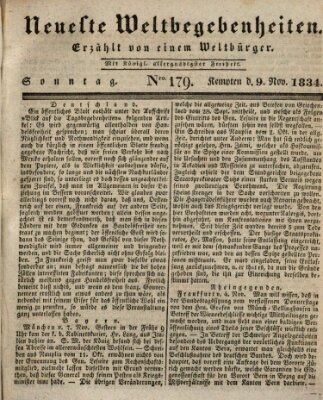 Neueste Weltbegebenheiten (Kemptner Zeitung) Sonntag 9. November 1834