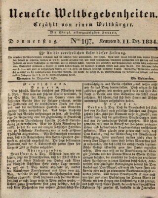 Neueste Weltbegebenheiten (Kemptner Zeitung) Donnerstag 11. Dezember 1834