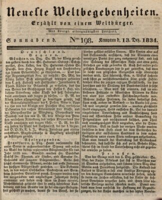 Neueste Weltbegebenheiten (Kemptner Zeitung) Samstag 13. Dezember 1834