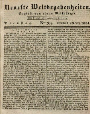 Neueste Weltbegebenheiten (Kemptner Zeitung) Dienstag 23. Dezember 1834