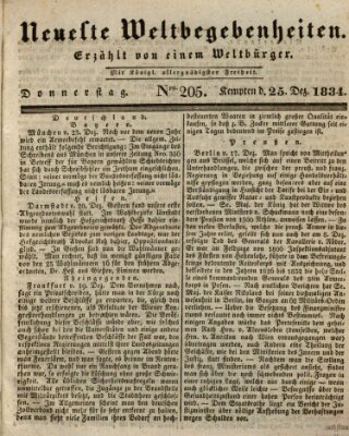 Neueste Weltbegebenheiten (Kemptner Zeitung) Donnerstag 25. Dezember 1834