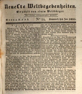 Neueste Weltbegebenheiten (Kemptner Zeitung) Samstag 24. Januar 1835