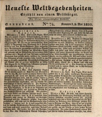 Neueste Weltbegebenheiten (Kemptner Zeitung) Samstag 9. Mai 1835