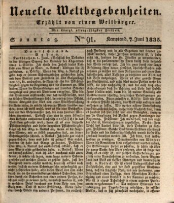 Neueste Weltbegebenheiten (Kemptner Zeitung) Sonntag 7. Juni 1835