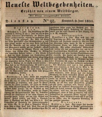 Neueste Weltbegebenheiten (Kemptner Zeitung) Dienstag 9. Juni 1835