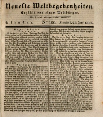 Neueste Weltbegebenheiten (Kemptner Zeitung) Dienstag 23. Juni 1835