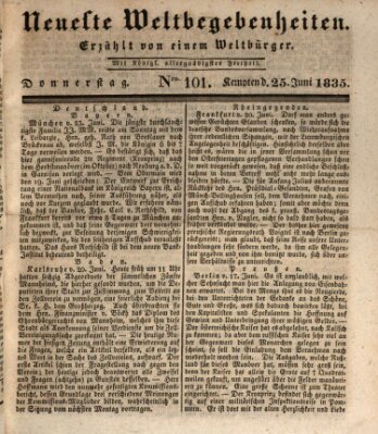 Neueste Weltbegebenheiten (Kemptner Zeitung) Donnerstag 25. Juni 1835