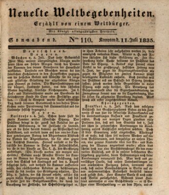 Neueste Weltbegebenheiten (Kemptner Zeitung) Samstag 11. Juli 1835