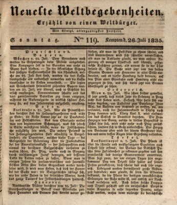 Neueste Weltbegebenheiten (Kemptner Zeitung) Sonntag 26. Juli 1835