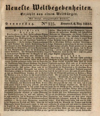 Neueste Weltbegebenheiten (Kemptner Zeitung) Donnerstag 6. August 1835