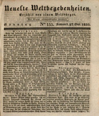 Neueste Weltbegebenheiten (Kemptner Zeitung) Sonntag 27. September 1835