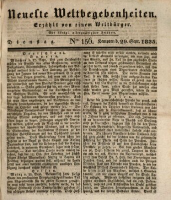 Neueste Weltbegebenheiten (Kemptner Zeitung) Dienstag 29. September 1835