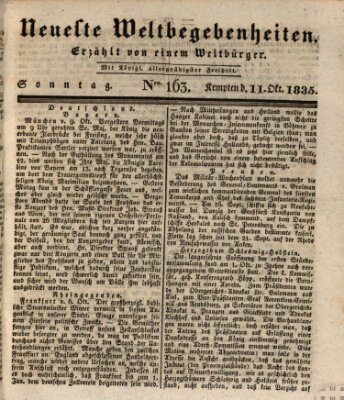 Neueste Weltbegebenheiten (Kemptner Zeitung) Sonntag 11. Oktober 1835